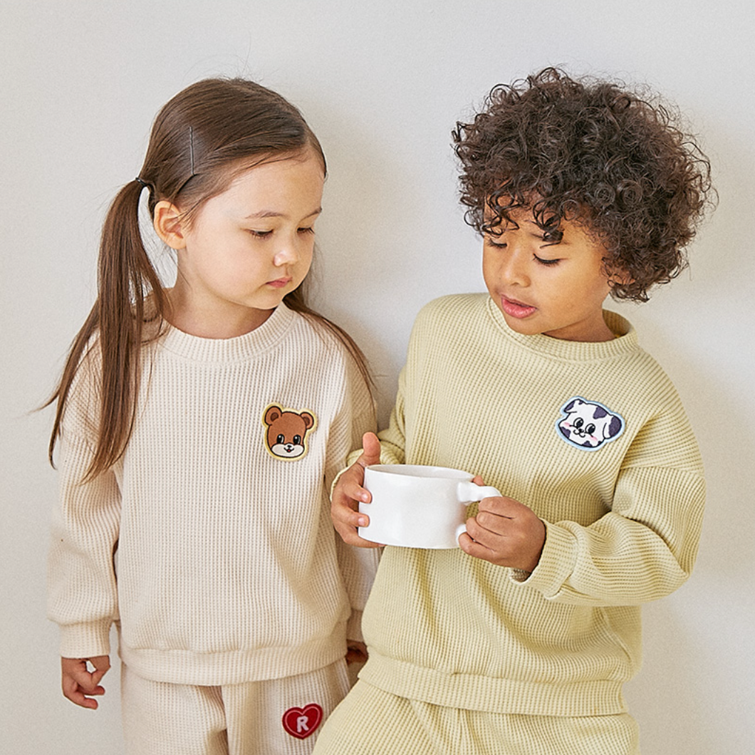 [兩件套]Honey Waffle Sweatshirt Set-up Olive