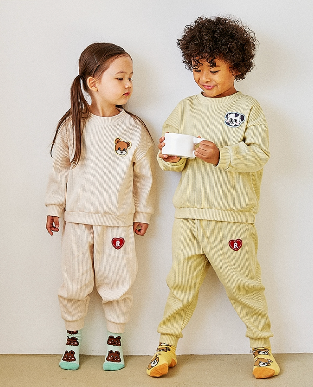 [兩件套]Honey Waffle Sweatshirt Set-up Olive