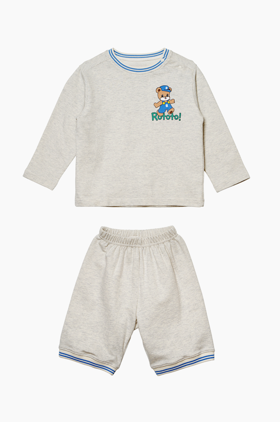 [兩件套] Honey Waffle Short Set-up Blue