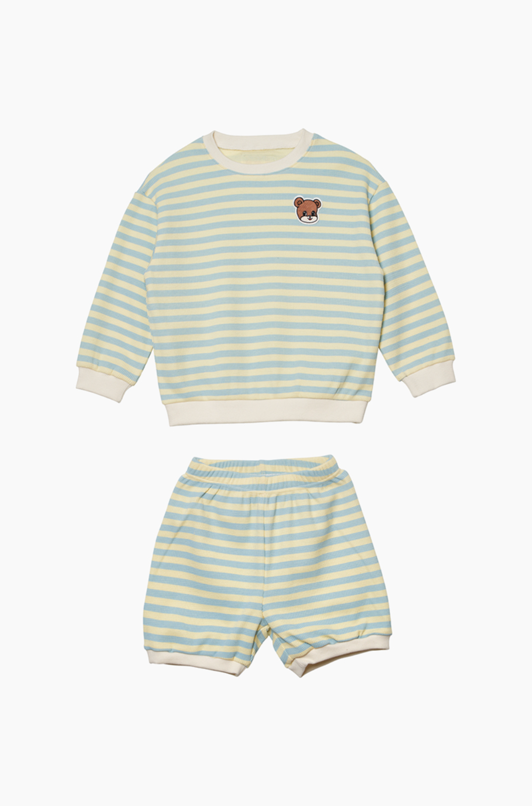 [兩件套] Honey Waffle Short Set-up Blue
