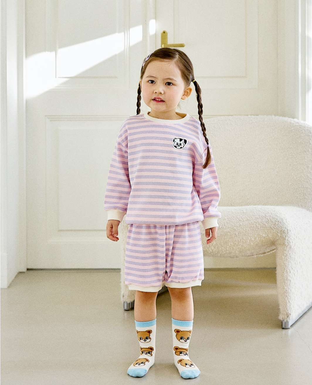 [兩件套] Honey Waffle Short Set-up Purple