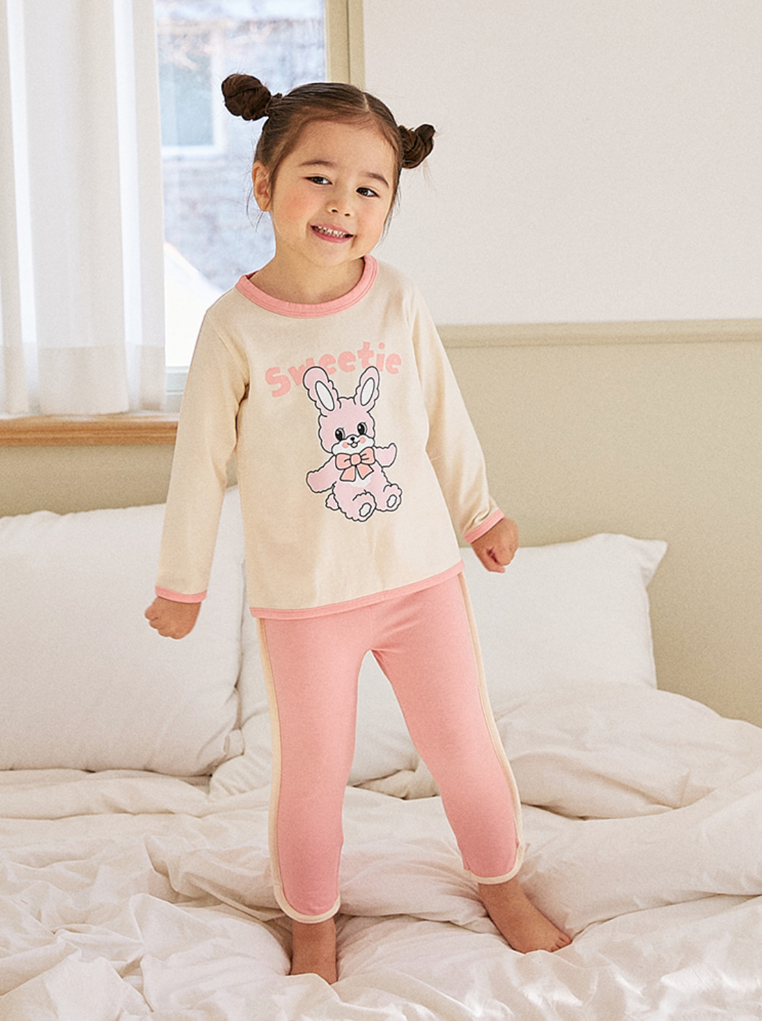 [睡衣兩件套]Honey Point Set Pink