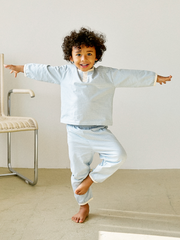 [睡衣兩件套]Honey Line Set Blue