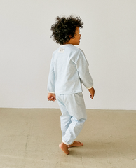 [睡衣兩件套]Honey Line Set Blue