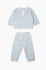 [睡衣兩件套]Honey Line Set Blue