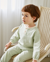 [睡衣兩件套]Honey Line Set Green