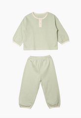 [睡衣兩件套]Honey Line Set Green