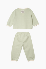 [睡衣兩件套]Honey Line Set Green