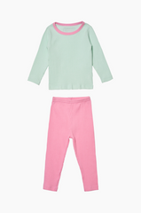 [睡衣兩件套]Honey Solid Set Mint