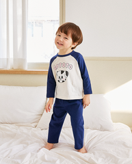 [睡衣兩件套]Honey Raglan Set-up Navy