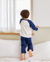 [睡衣兩件套]Honey Raglan Set-up Navy