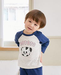 [睡衣兩件套]Honey Raglan Set-up Navy