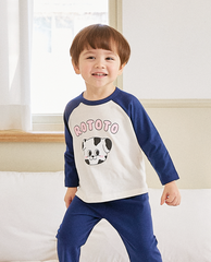 [睡衣兩件套]Honey Raglan Set-up Navy