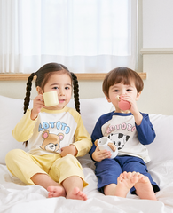 [睡衣兩件套]Honey Raglan Set-up Navy