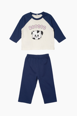 [睡衣兩件套]Honey Raglan Set-up Navy