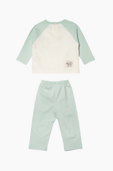 [睡衣兩件套]Honey Raglan Set-up Mint