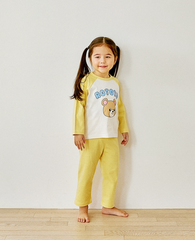 [睡衣兩件套]Honey Raglan Set-up Yellow