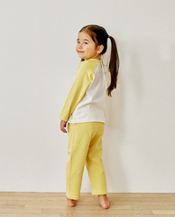 [睡衣兩件套]Honey Raglan Set-up Yellow