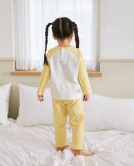 [睡衣兩件套]Honey Raglan Set-up Yellow