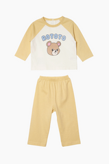 [睡衣兩件套]Honey Raglan Set-up Yellow