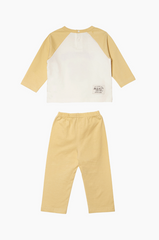 [睡衣兩件套]Honey Raglan Set-up Yellow