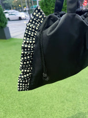 細Ruffle Tote Bag/黑