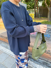 Waffle T-shirt/深藍