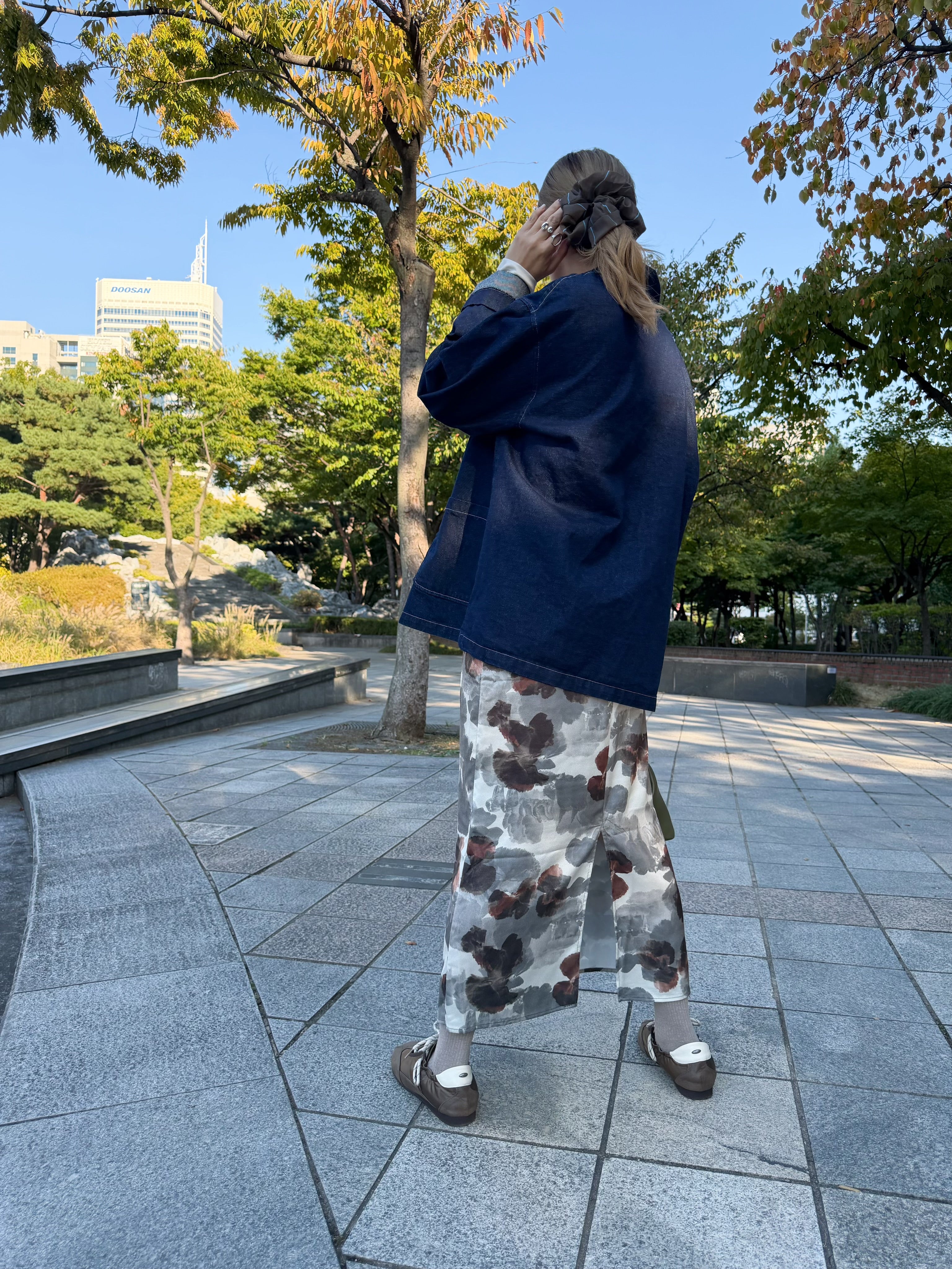 三袋牛仔外套/藍