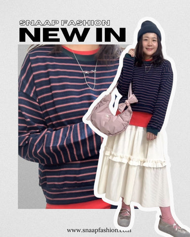 多色間條腳級T-shirt/深藍