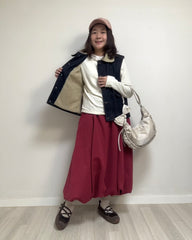 牛仔羊羔毛背心/深藍