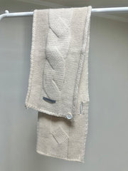 麻花冷頸巾/米杏