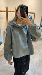 燈心絨hoodie衛衣/灰藍