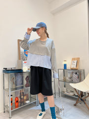 下半條子薄衛衣/灰