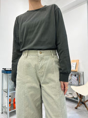 駁線牛仔褲/淺綠