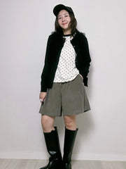 紗紗ruffle cardigan/黑