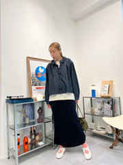 Ruffle領牛仔恤衫外套/藍