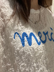 merci皺皺Tee/藍