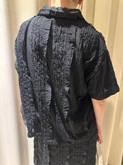 雪紡ruffle恤衫/黑