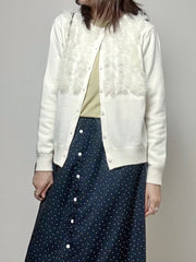 紗紗ruffle cardigan/白