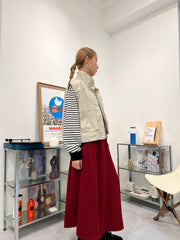 大口袋背心/米白