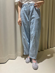駁線牛仔褲/淺藍
