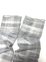 格仔半透襪/灰