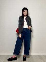 束口Bucket Bag/紅