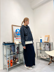 Ruffle領牛仔恤衫外套/藍