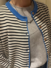 間條cardigan/藍邊