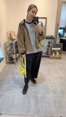 燈芯絨boxy恤衫外套/杏