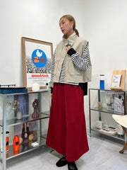 大口袋背心/米白