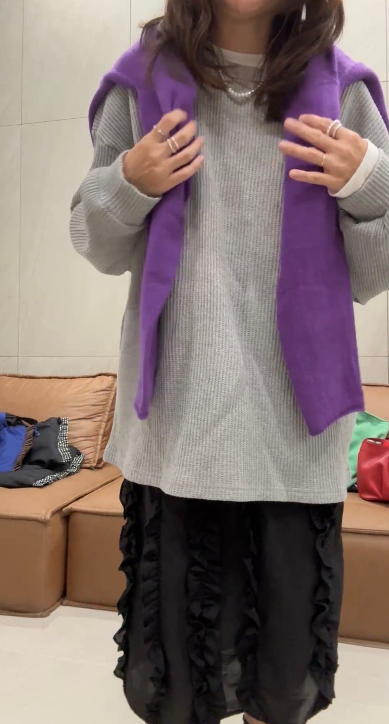 薄Cardigan/紫