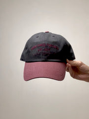雙色cap帽/灰紅