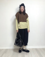 抽像半透襪/黃+藍